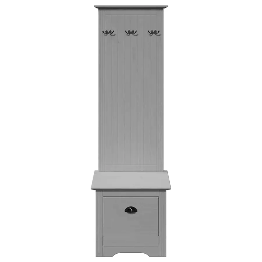 Armoire de couloir avec crochets BODO gris 50x40x157 cm - 4