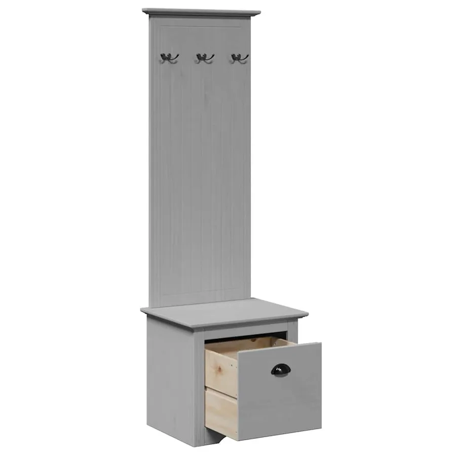 Armoire de couloir avec crochets BODO gris 50x40x157 cm - 5