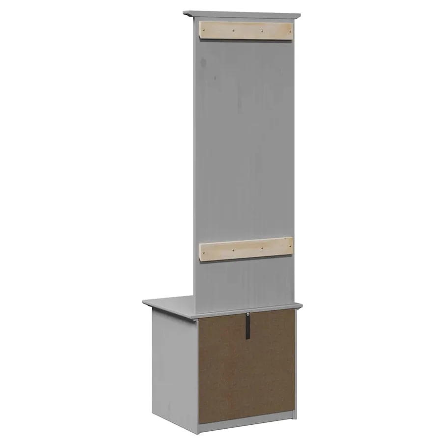 Armoire de couloir avec crochets BODO gris 50x40x157 cm - 7