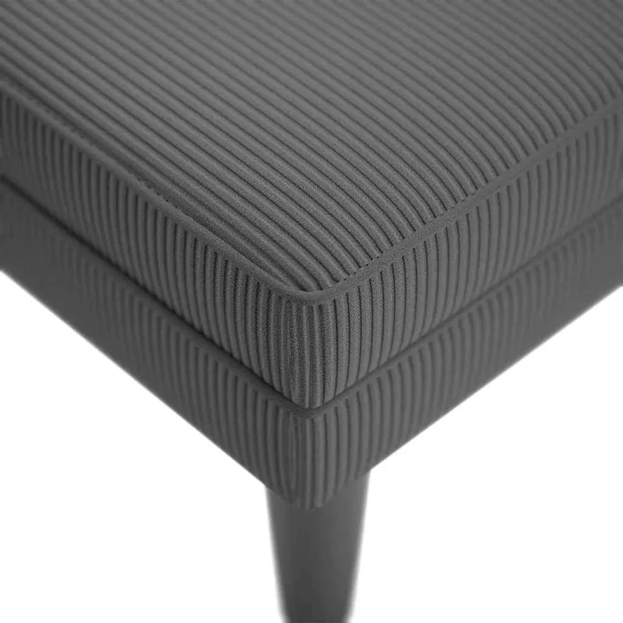 Chaise longue avec coussin gris foncé tissu en velours côtelé - 7