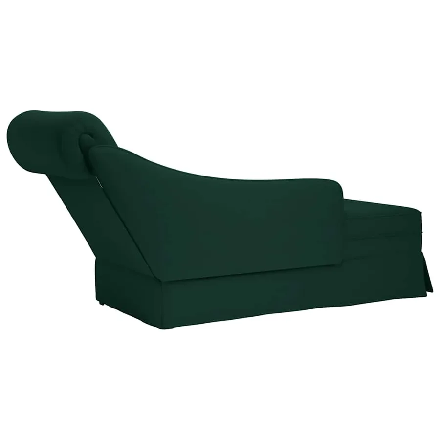 Fauteuil long et traversin accoudoir droit vert foncé velours - 6