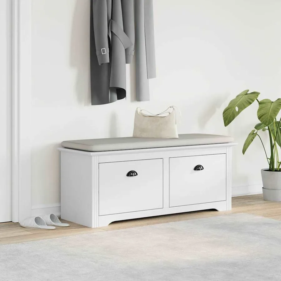 Banc de couloir BODO blanc 114x40x45 cm - 3