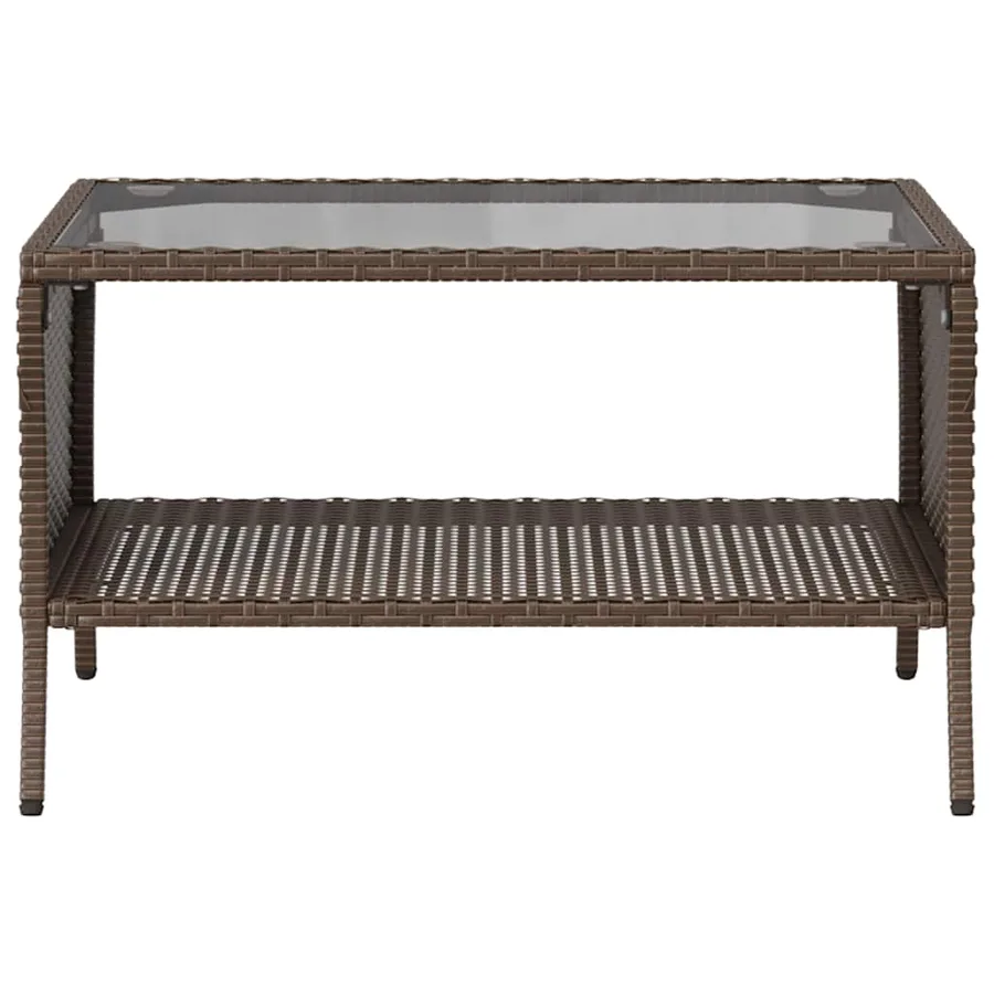 Canapé de jardin 2 places coussins table marron résine tressée - 7