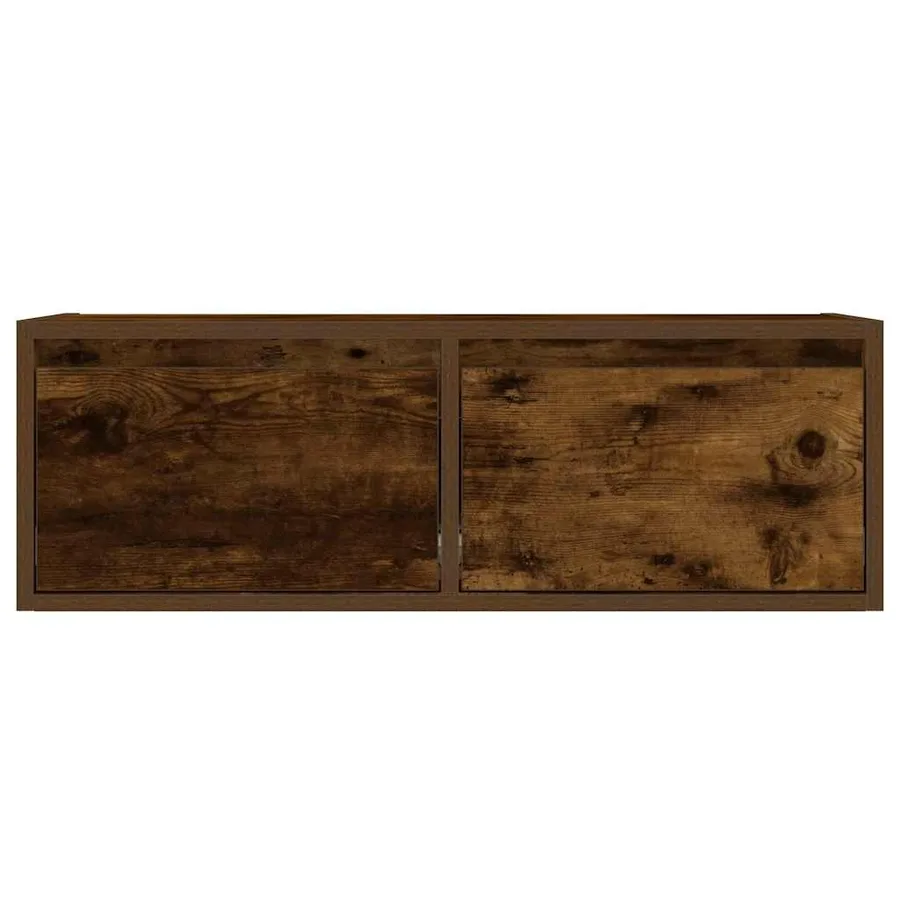 Meuble TV avec lumières LED chêne fumé 75x35,5x25 cm - 7