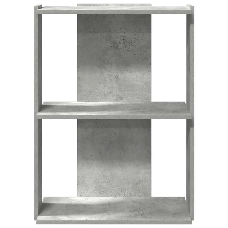 Bibliothèque à 3 niveaux gris béton 60x30x80 cm bois ingénierie - 4