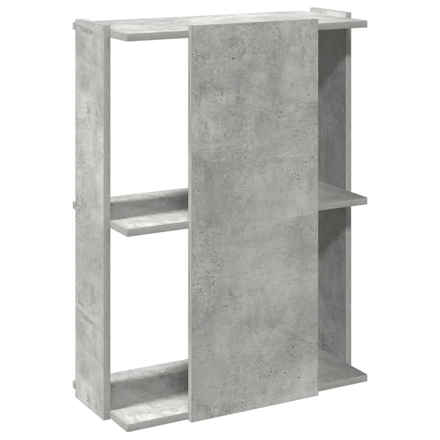 Bibliothèque à 3 niveaux gris béton 60x30x80 cm bois ingénierie - 6