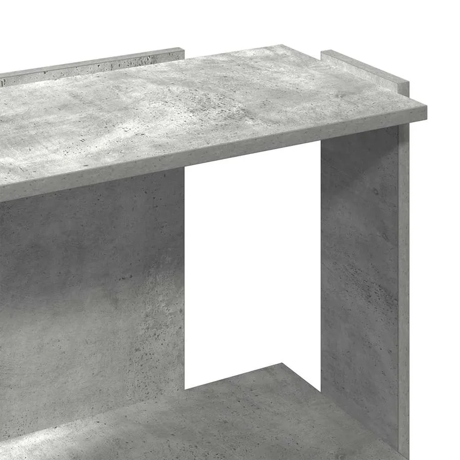 Bibliothèque à 3 niveaux gris béton 60x30x80 cm bois ingénierie - 7