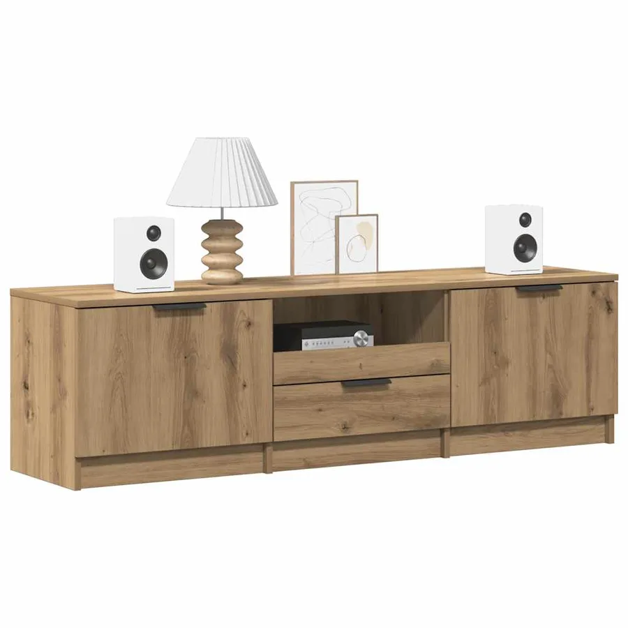Meuble TV Chêne Artisan 140x35x40 cm Bois d'ingénierie - 3