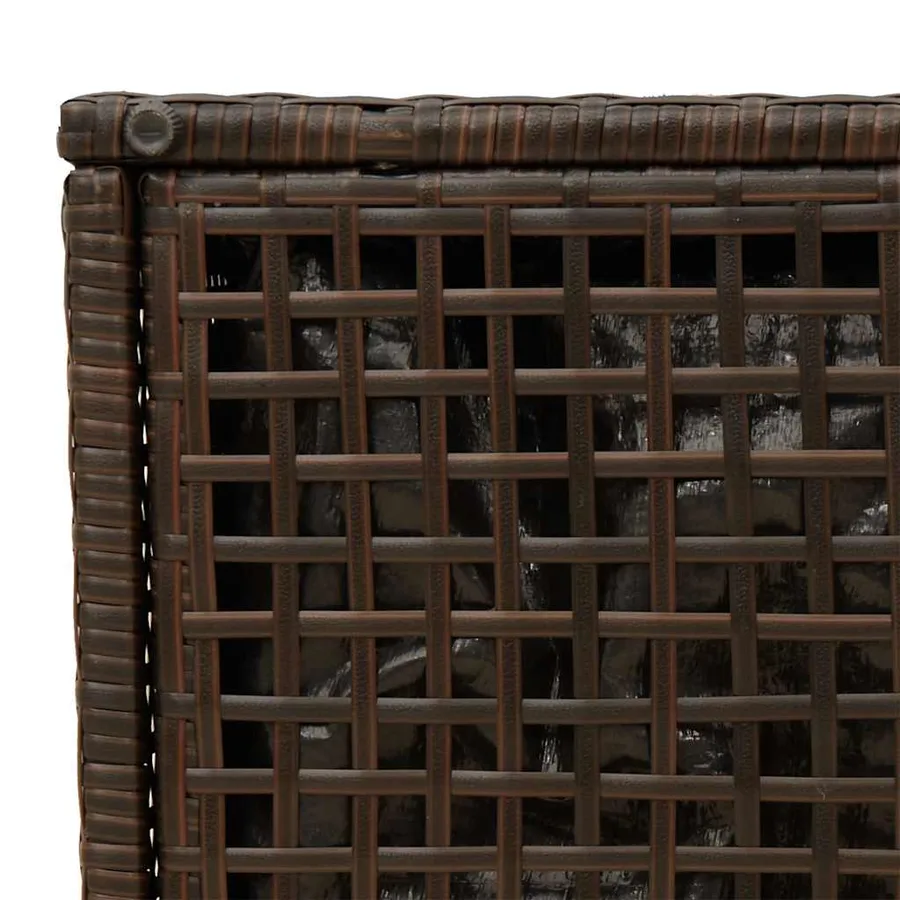 Tabourets jardin avec coussins lot de 2 marron résine tressée - 12