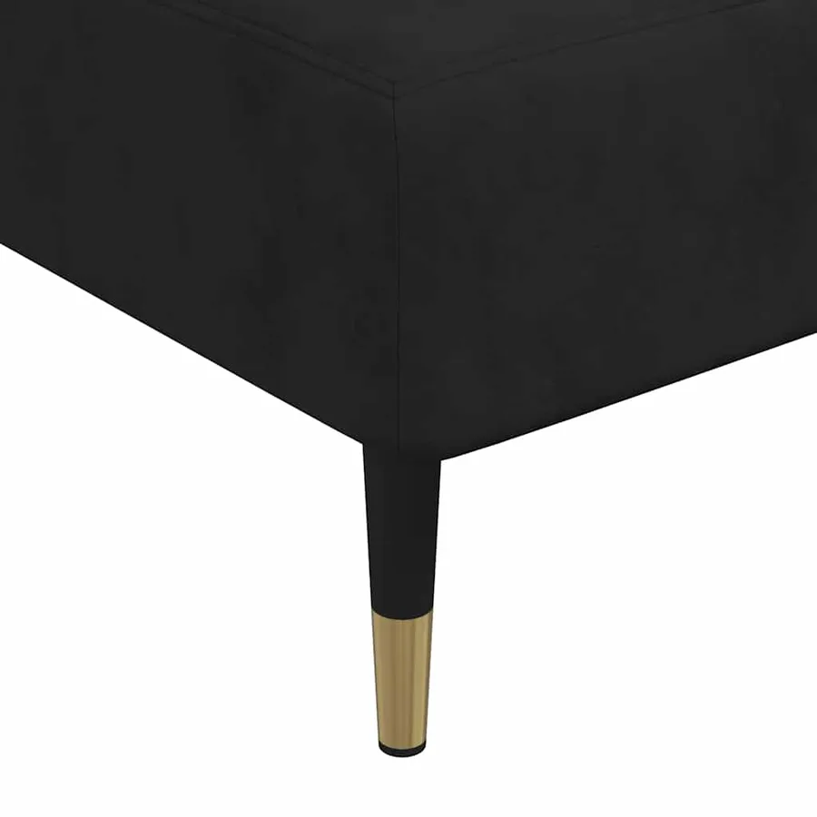 Canapé-lit en forme de L noir 279x140x70 cm velours - 10