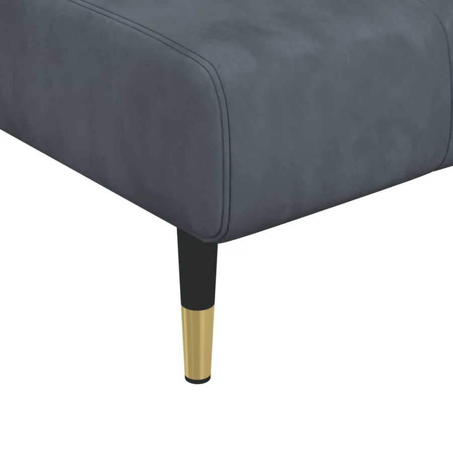 Canapé-lit en forme de L gris 275x140x70 cm velours - 9