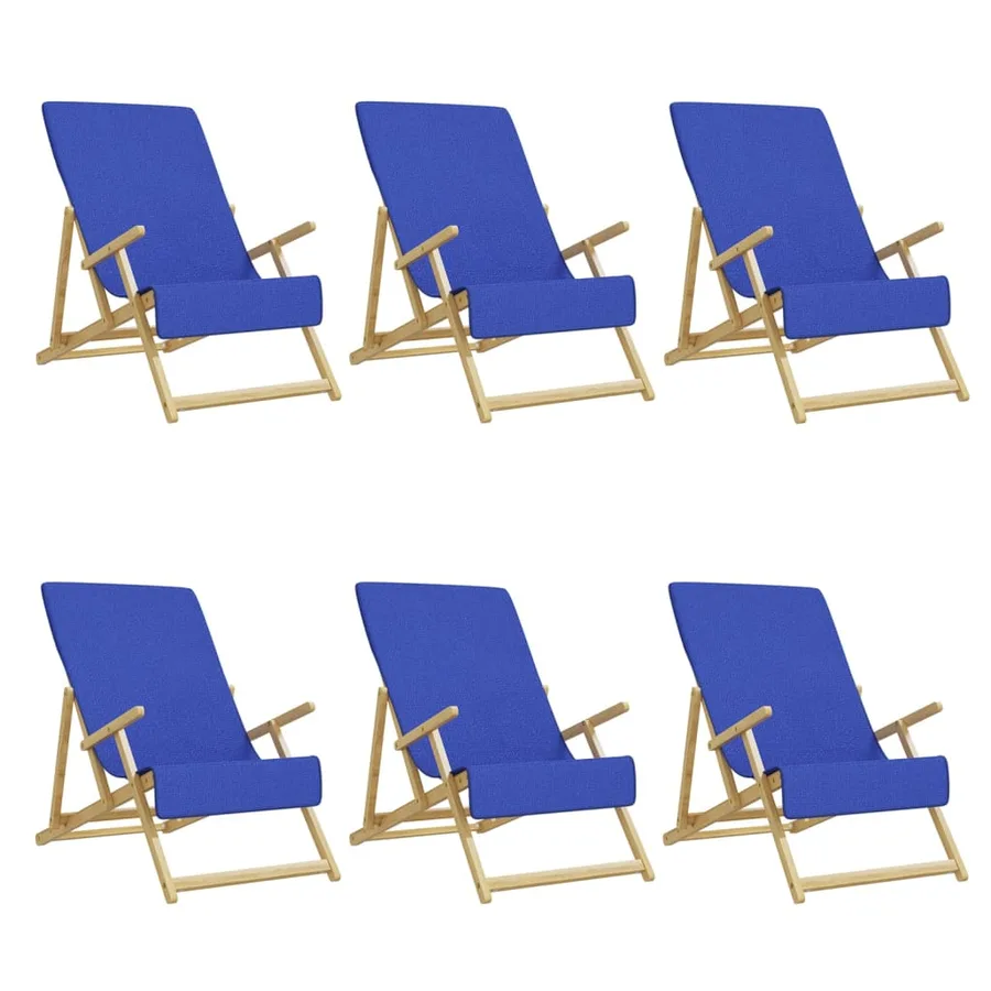 Serviettes de plage 6 pcs bleu royal 60x135 cm tissu 400 GSM - 2
