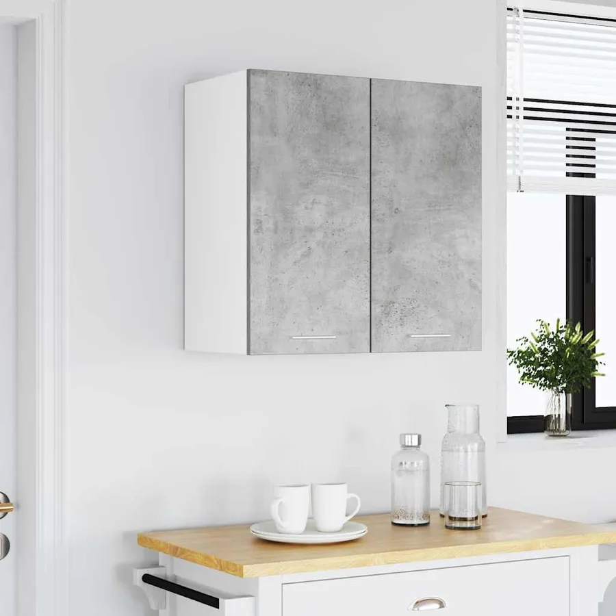 Armoire murale cuisine gris béton 60x31x60 cm bois d'ingénierie - 4
