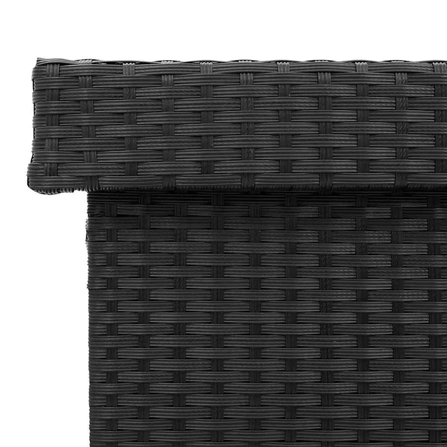 Boîte de rangement de jardin et roues noir résine tressée - 10
