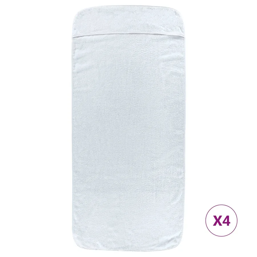 Serviettes de plage 4 pcs blanc 60x135 cm tissu 400 GSM - 3