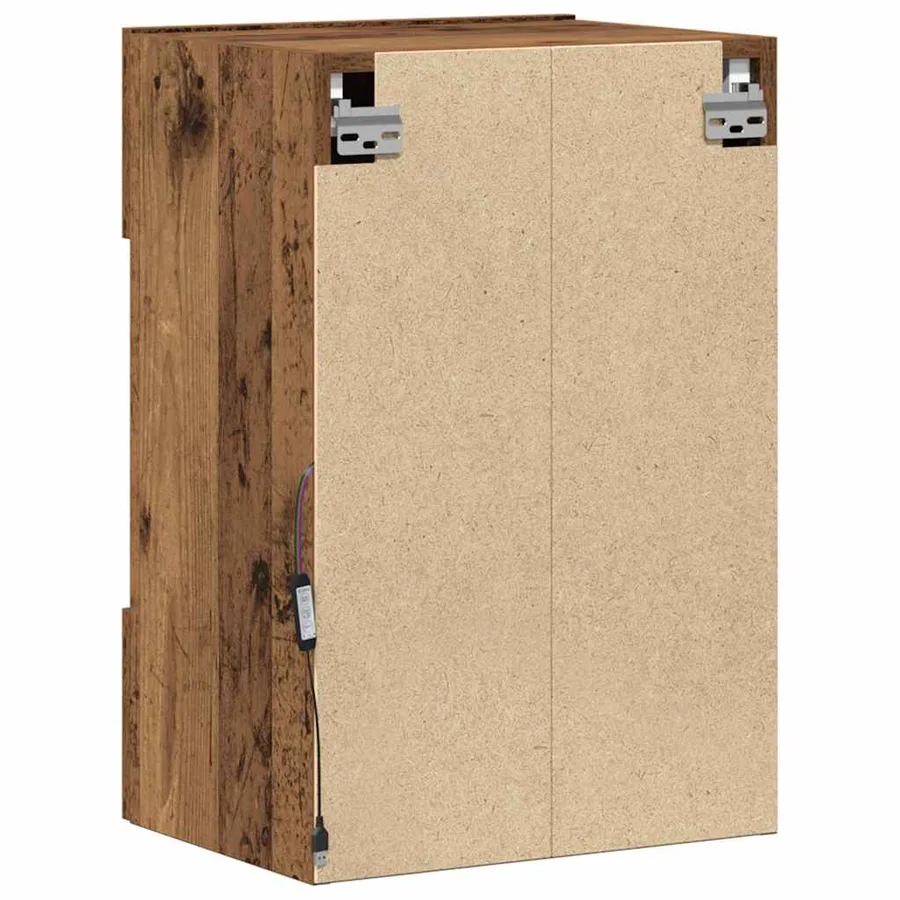 Meubles muraux avec lumières LED pour TV 2 pcs vieux bois 40x30x60,5cm - 9
