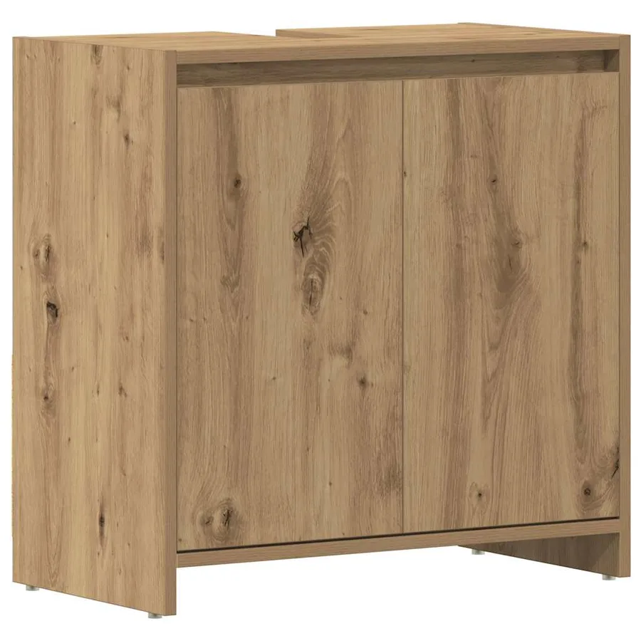 Armoire lavabo de salle de bain chêne artisanal 60x33x60 cm - 2