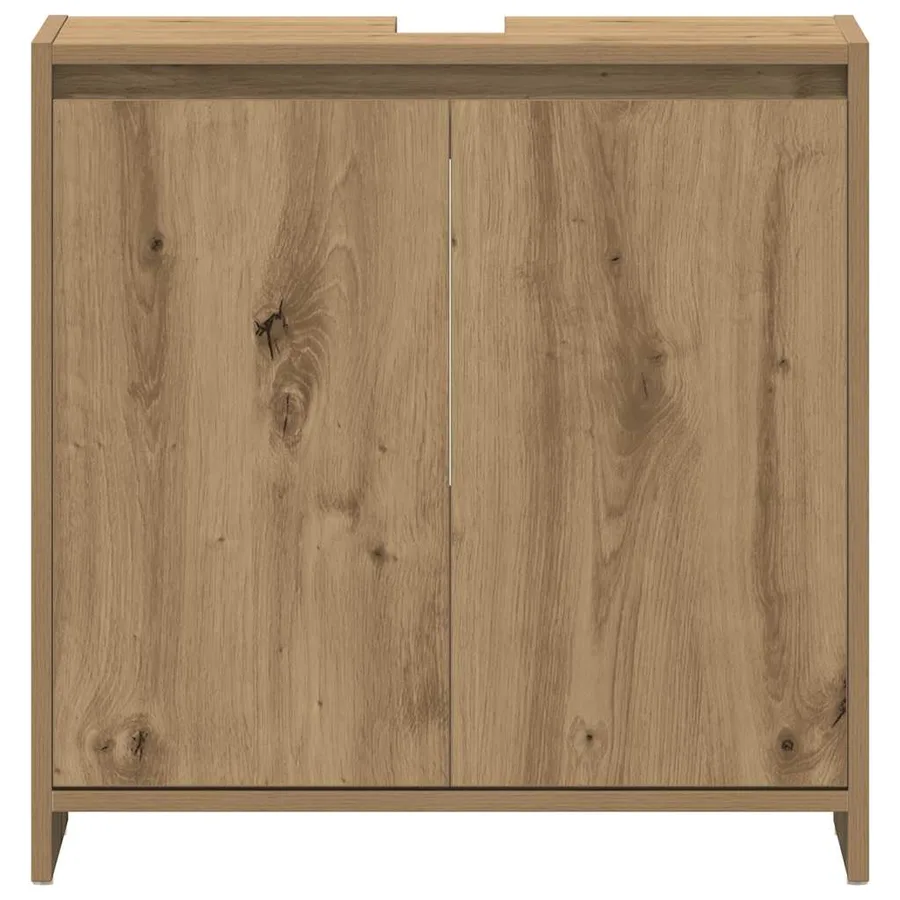 Armoire lavabo de salle de bain chêne artisanal 60x33x60 cm - 5