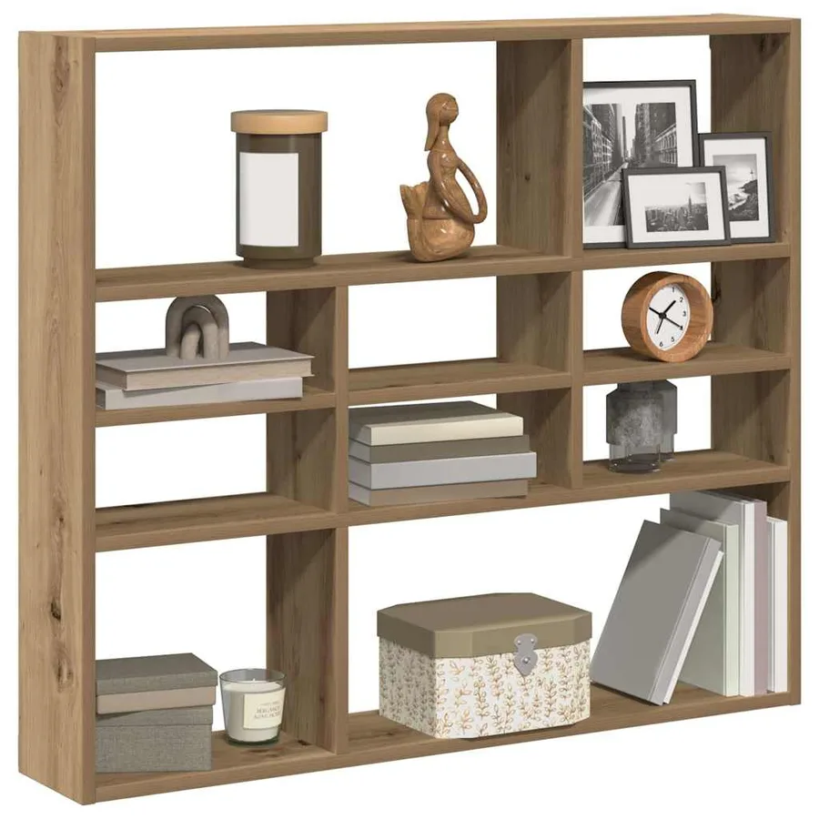 Étagère murale chêne artisanal 90x16x78 cm bois d'ingénierie - 3