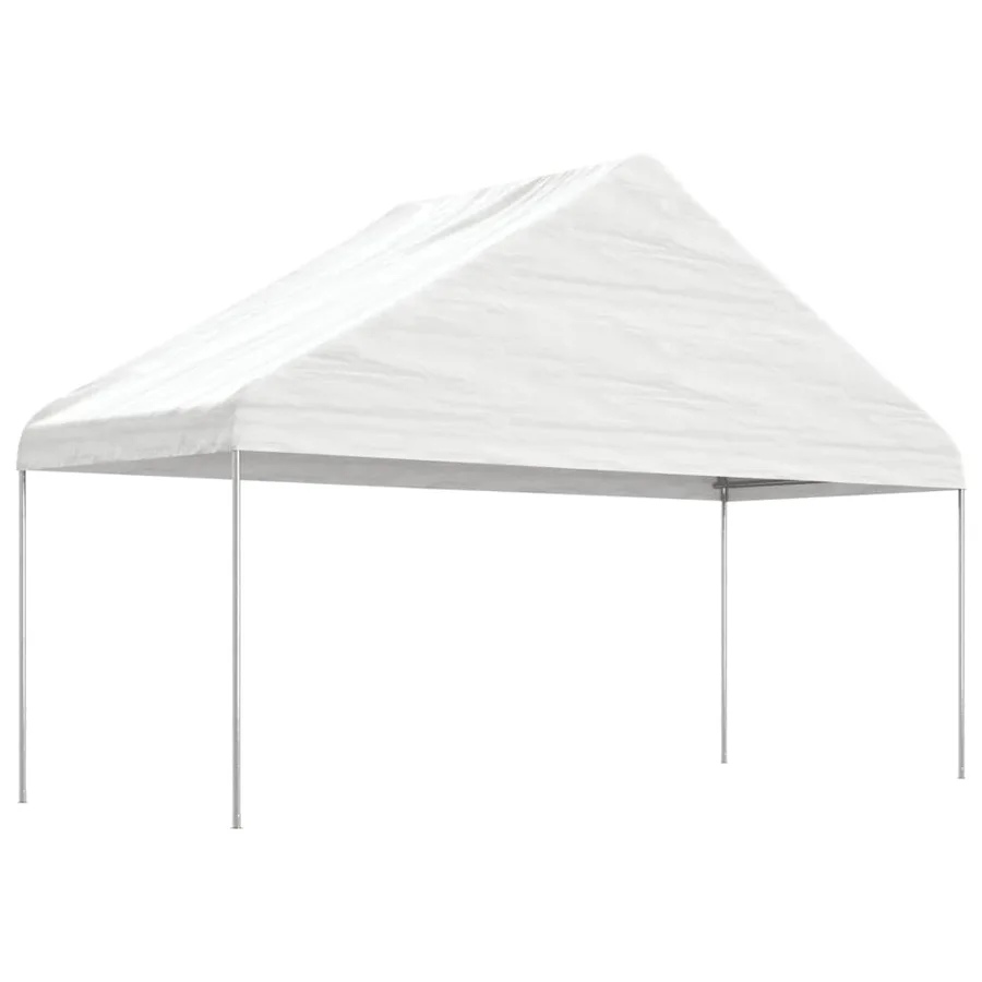 Belvédère avec toit blanc 6,69x5,88x3,75 m polyéthylène - 2