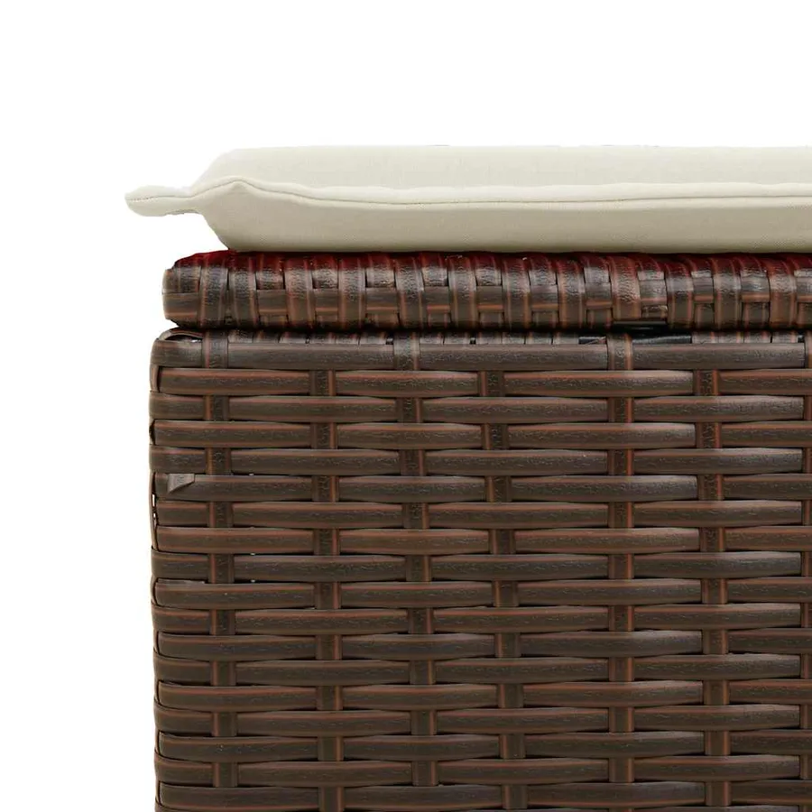 Salon de jardin avec coussins 9 pcs marron résine tressée - 8