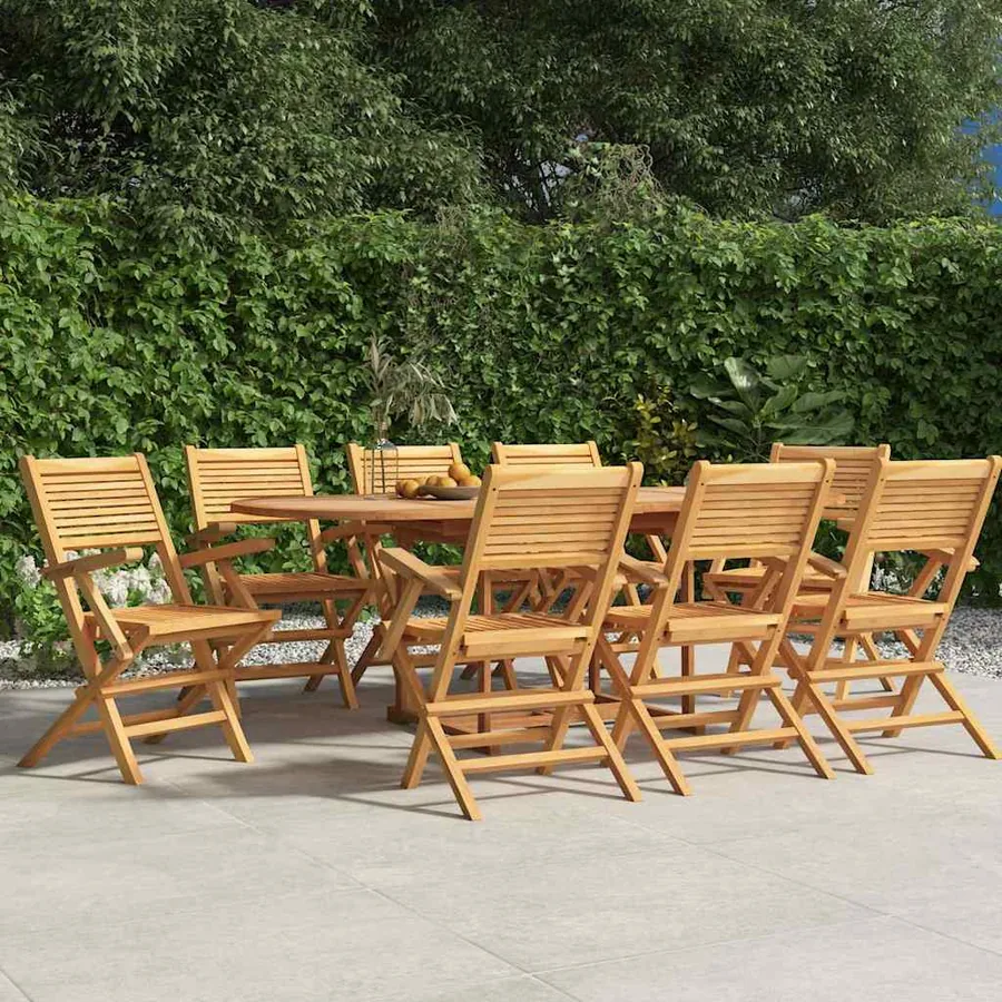 Chaises de jardin pliantes lot de 8 55x62x90cm bois massif teck
