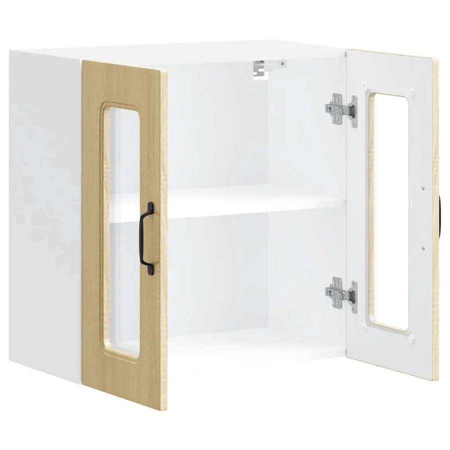 Armoire murale de cuisine avec porte vitrée "Kalmar" en bois d'ingénierie chêne Sonoma - 6