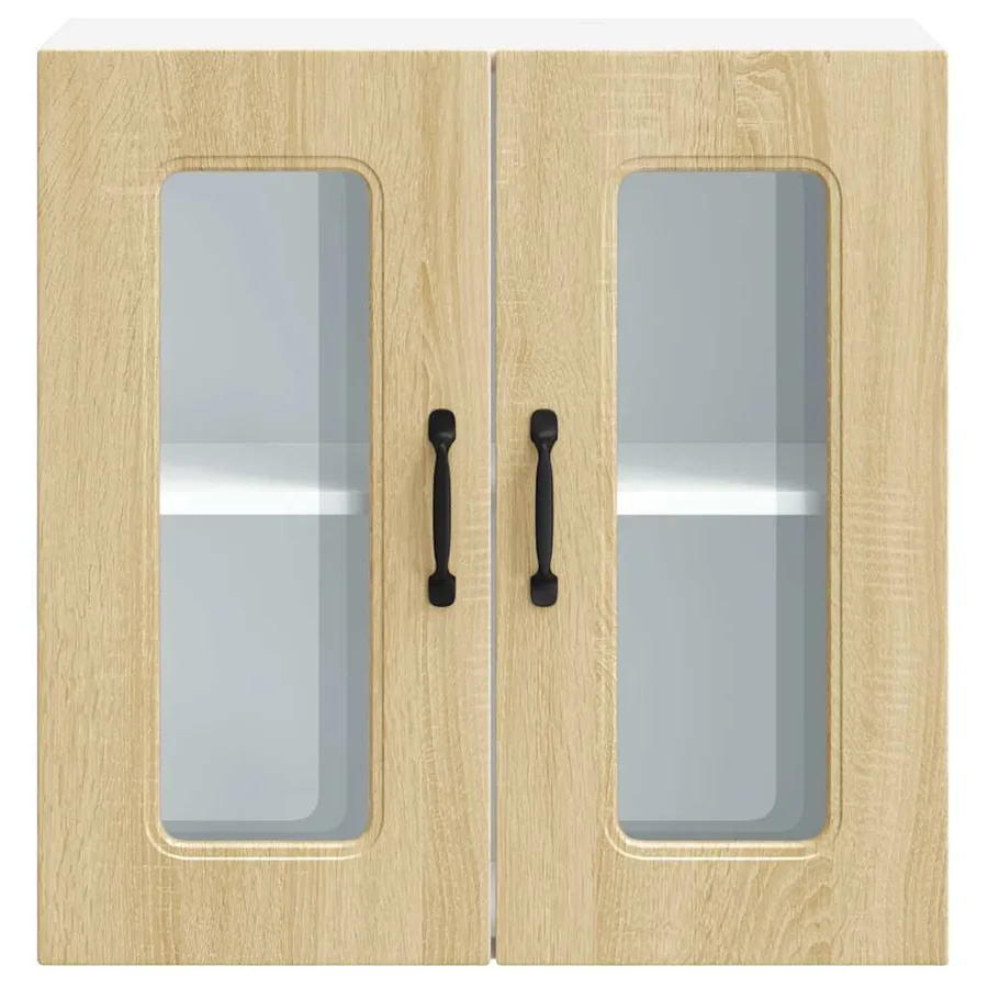 Armoire murale de cuisine avec porte vitrée "Kalmar" en bois d'ingénierie chêne Sonoma - 7