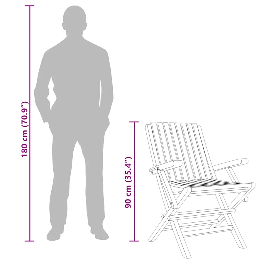 Chaises de jardin pliantes lot de 8 61x67x90cm bois massif teck - 6