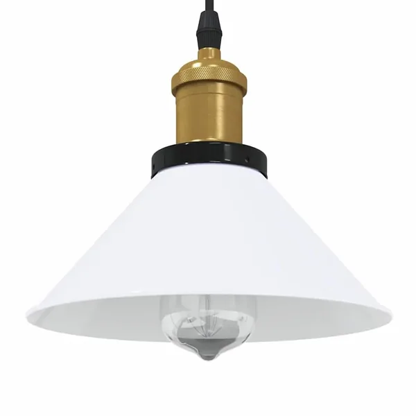 Lampe suspendue réglable hauteur E27 blanc brillant Ø22cm métal