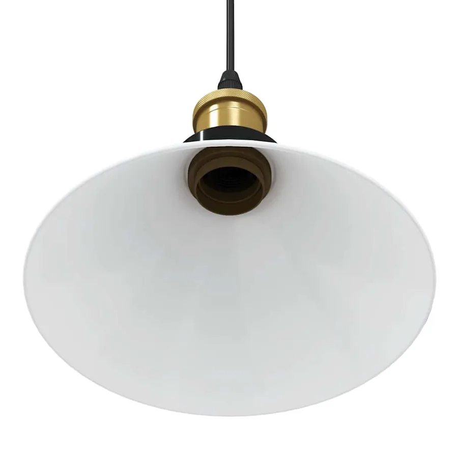 Lampe suspendue réglable hauteur E27 blanc brillant Ø22cm métal - 9