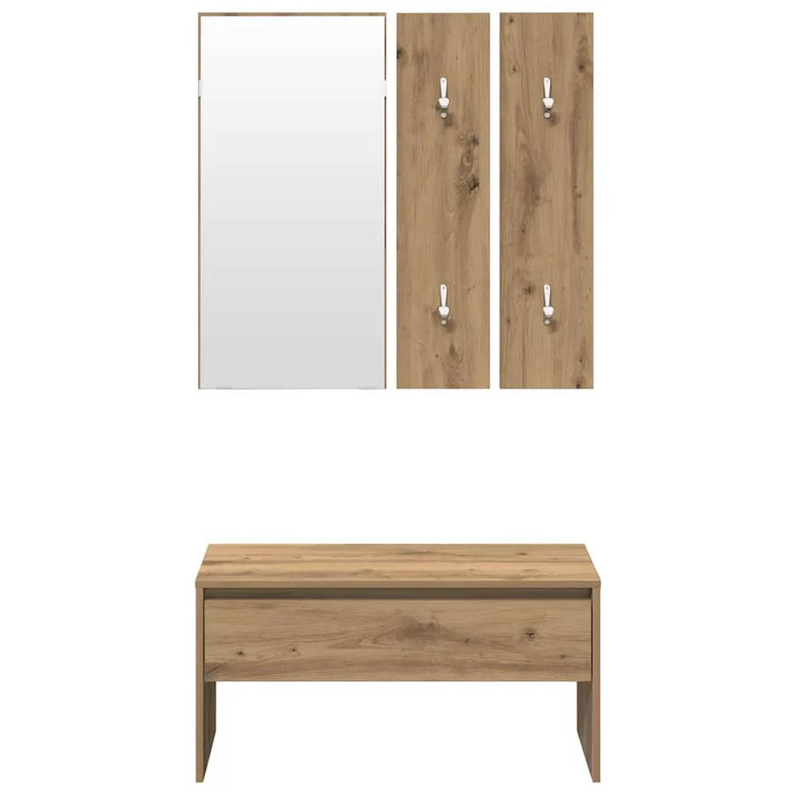 Ensemble de meubles de couloir chêne artisanal bois ingénierie - 5