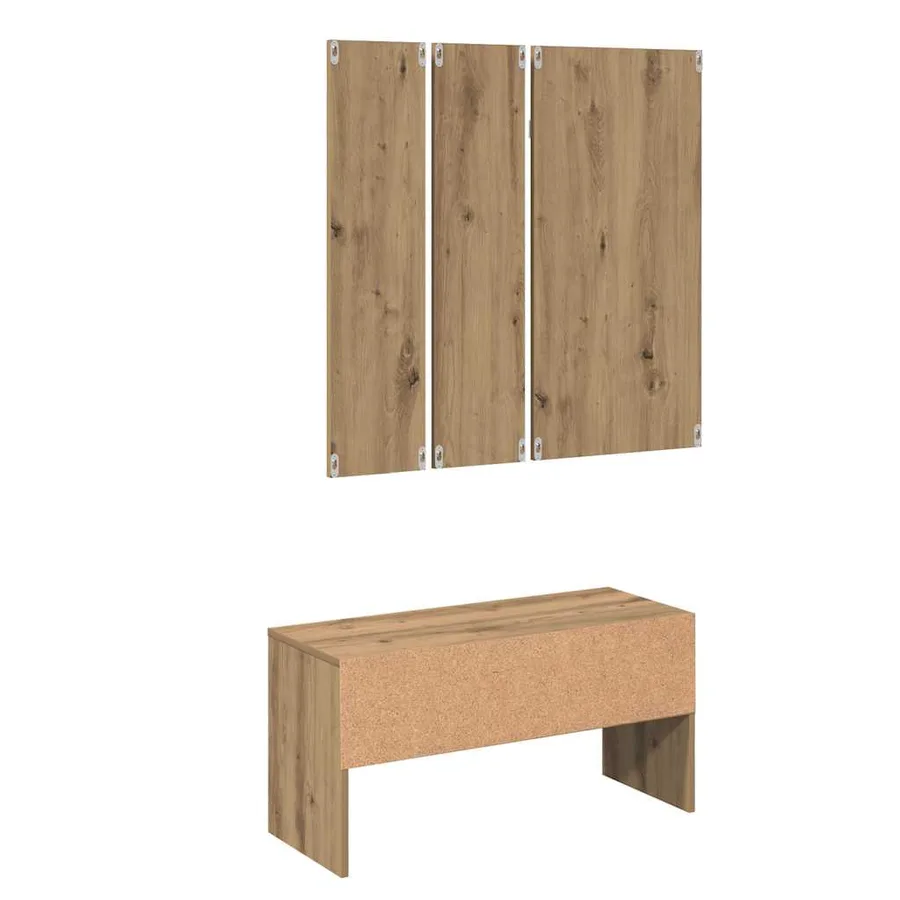 Ensemble de meubles de couloir chêne artisanal bois ingénierie - 7