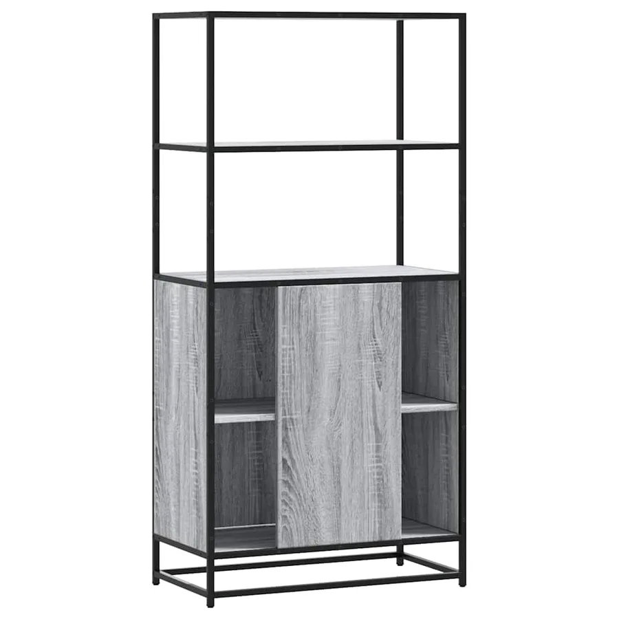 Buffet haut sonoma gris 68x35x139 cm bois d'ingénierie et métal - 6