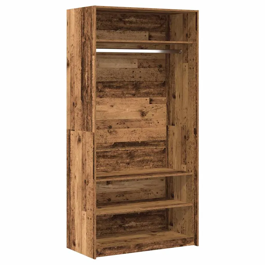 Garde-robe vieux bois 100x50x200 cm bois d'ingénierie - 2