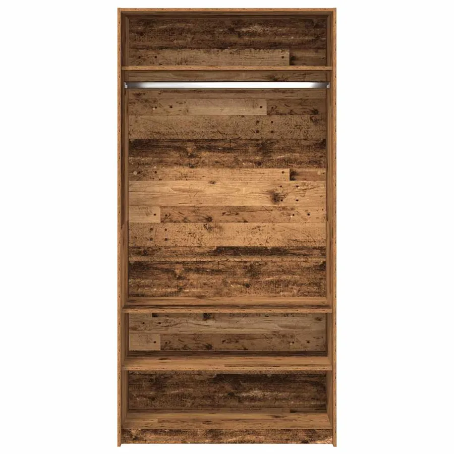 Garde-robe vieux bois 100x50x200 cm bois d'ingénierie - 4