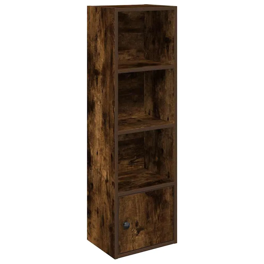 Bibliothèque chêne fumé 31x24x102 cm bois d'ingénierie - 2