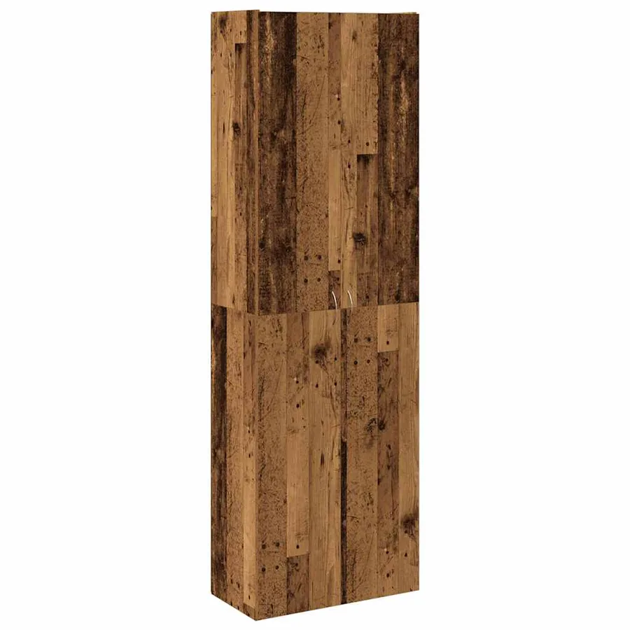 Buffet haut vieux bois 60x32x190 cm bois d'ingénierie - 2