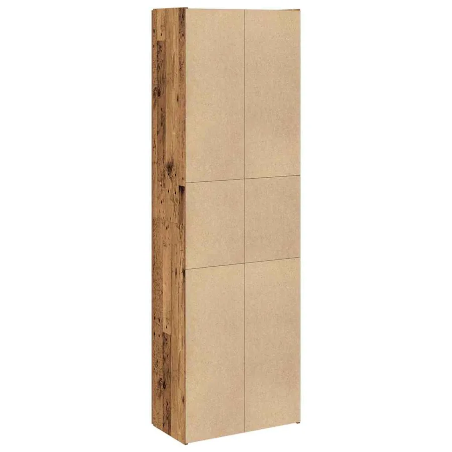 Buffet haut vieux bois 60x32x190 cm bois d'ingénierie - 5