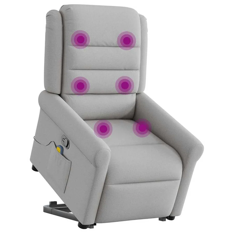 Fauteuil de massage inclinable gris nuage tissu - 2