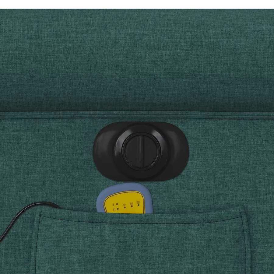 Fauteuil inclinable de massage électrique Vert foncé Tissu - 15
