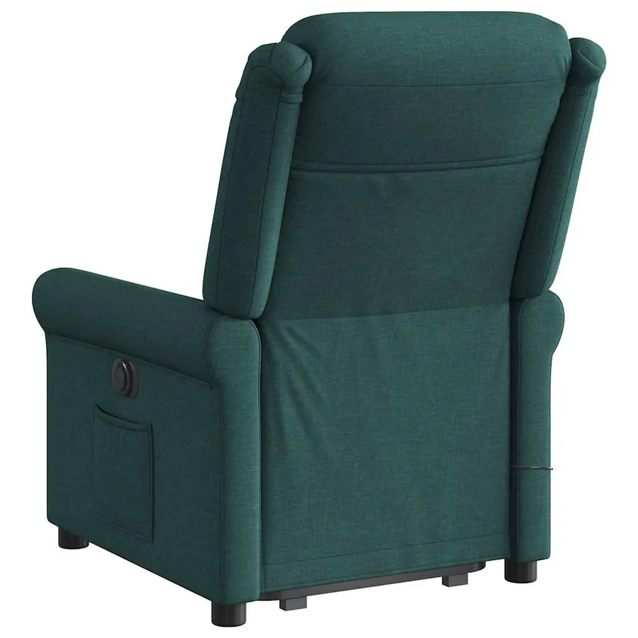 Fauteuil inclinable de massage électrique Vert foncé Tissu - 7