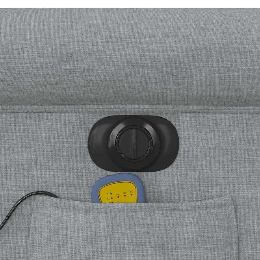 Fauteuil de massage inclinable électrique gris clair tissu - 14