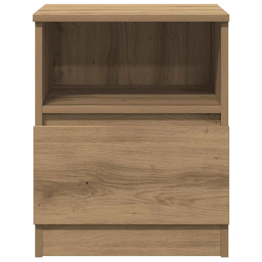 Table de chevet chêne artisanal 40x40x50 cm bois d’ingénierie - 4
