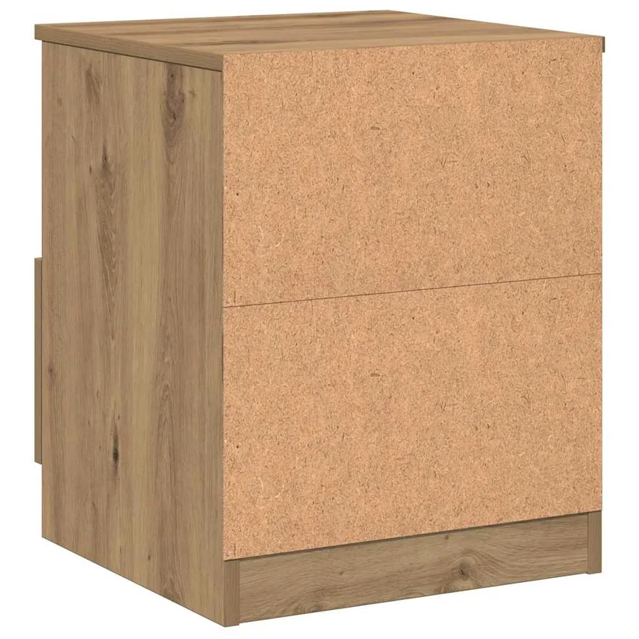 Table de chevet chêne artisanal 40x40x50 cm bois d’ingénierie - 5