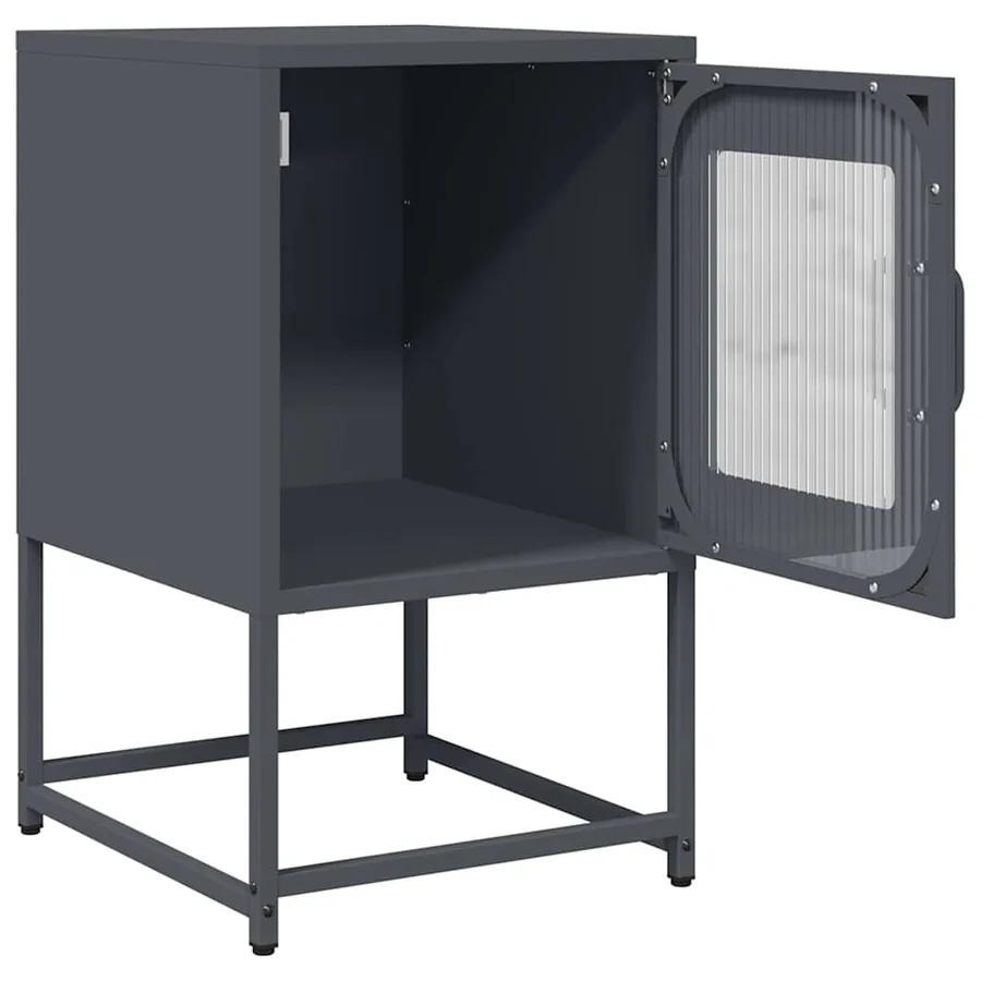 Table de chevet anthracite 36x39x60,5 cm acier laminé à froid - 4