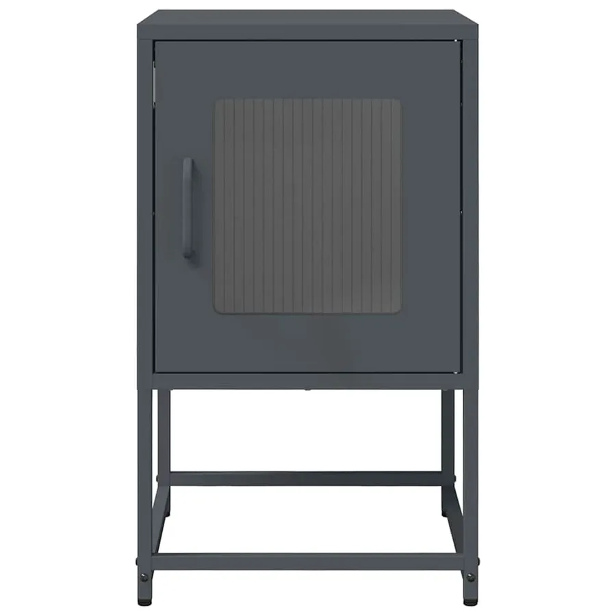 Table de chevet anthracite 36x39x60,5 cm acier laminé à froid - 5
