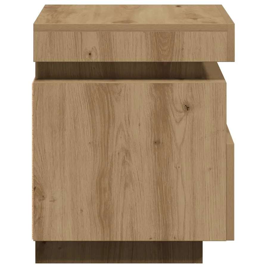 Armoires de chevet avec lumières LED 2 pcs chêne artisanal - 9