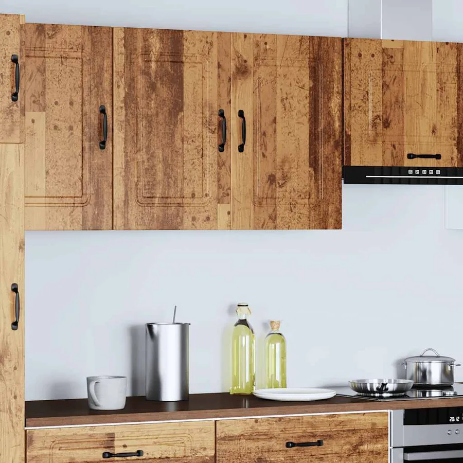 Armoire murale de cuisine Kalmar vieux bois bois d'ingénierie - 2