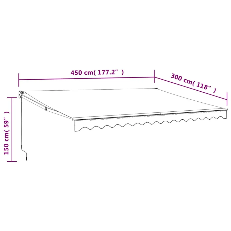 Auvent rétractable automatique anthracite 4,5x3 m - 10